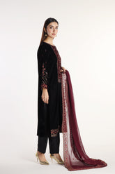 3 Piece Velvet Embroidered Suit (AV0019)